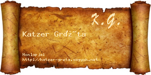 Katzer Gréta névjegykártya